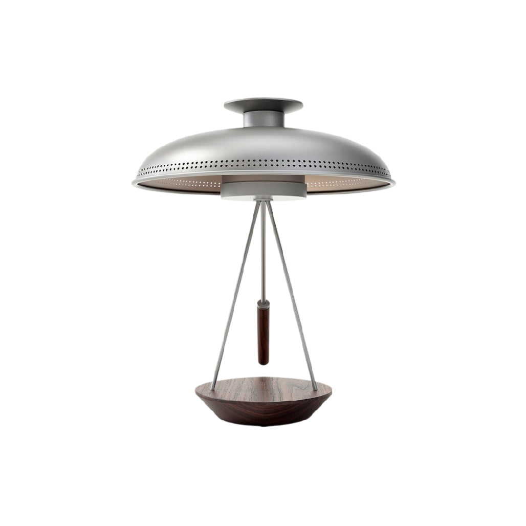 **Technische Titel in het Nederlands: Moderne Hanglamp met Houten Basis en Verchroomde Afwerking**