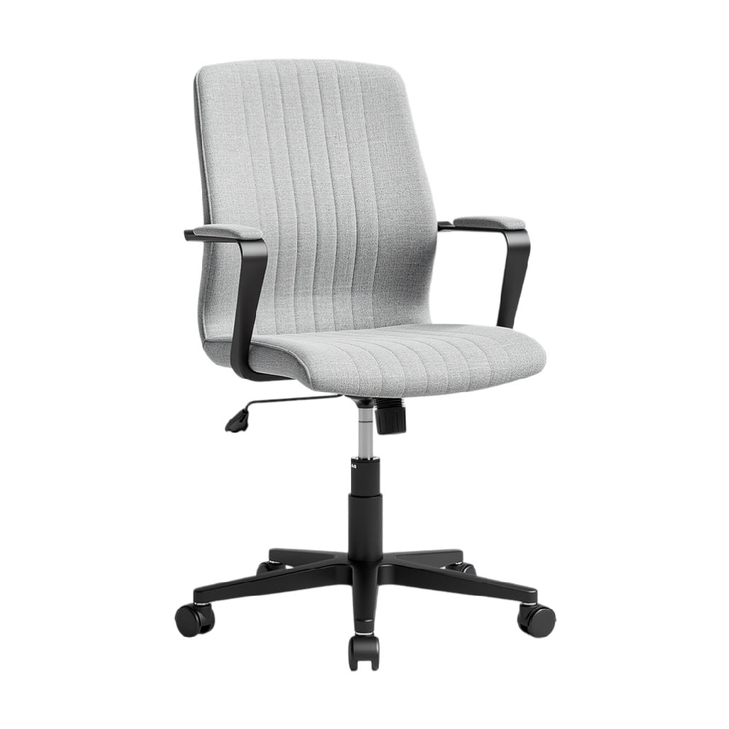 **Ergonomische Grijze Bureaustoel met Verstelbare Armleuningen**