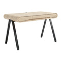 技术标题（荷兰语）： **Moderne houten bureau met metalen poten en lades**